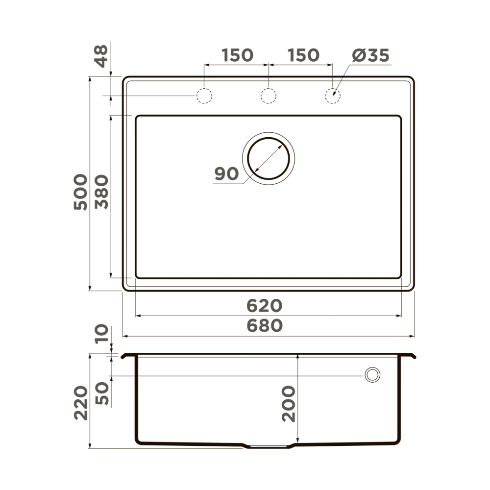 Мойка Omoikiri Tedori 68-BL