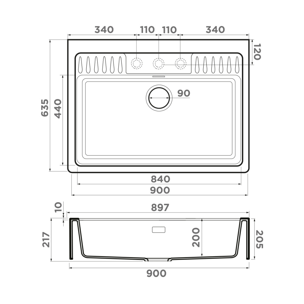 Мойка Omoikiri Kinokawa 90-GR