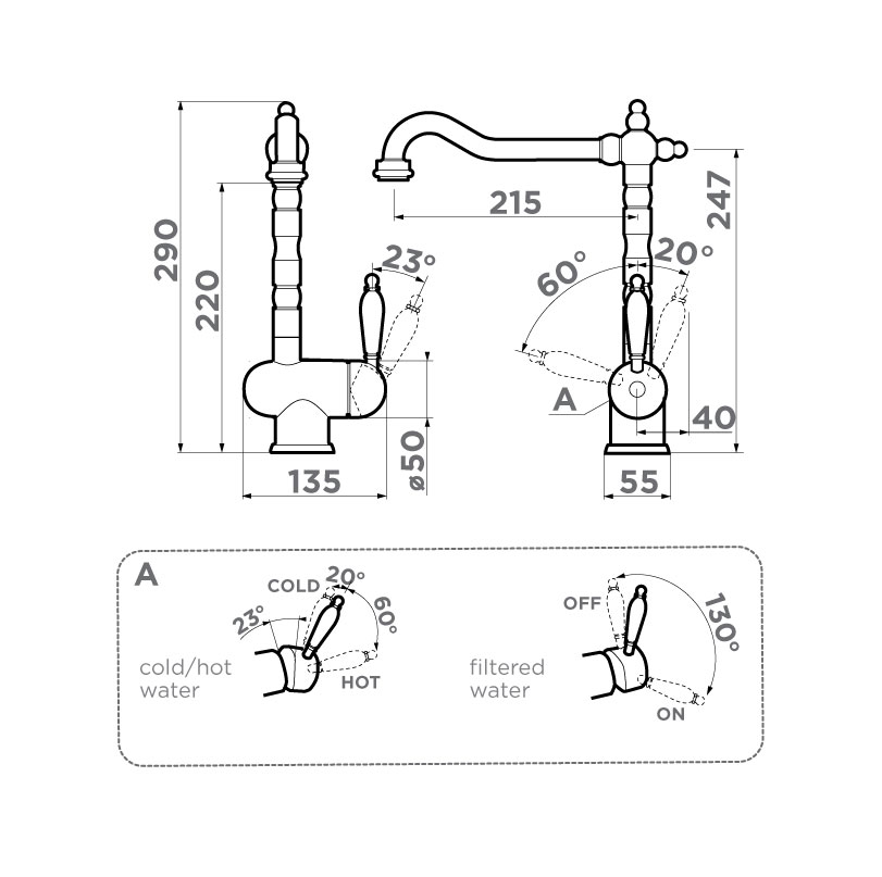 Смеситель Omoikiri Kyoto 2 Plus-AB-022