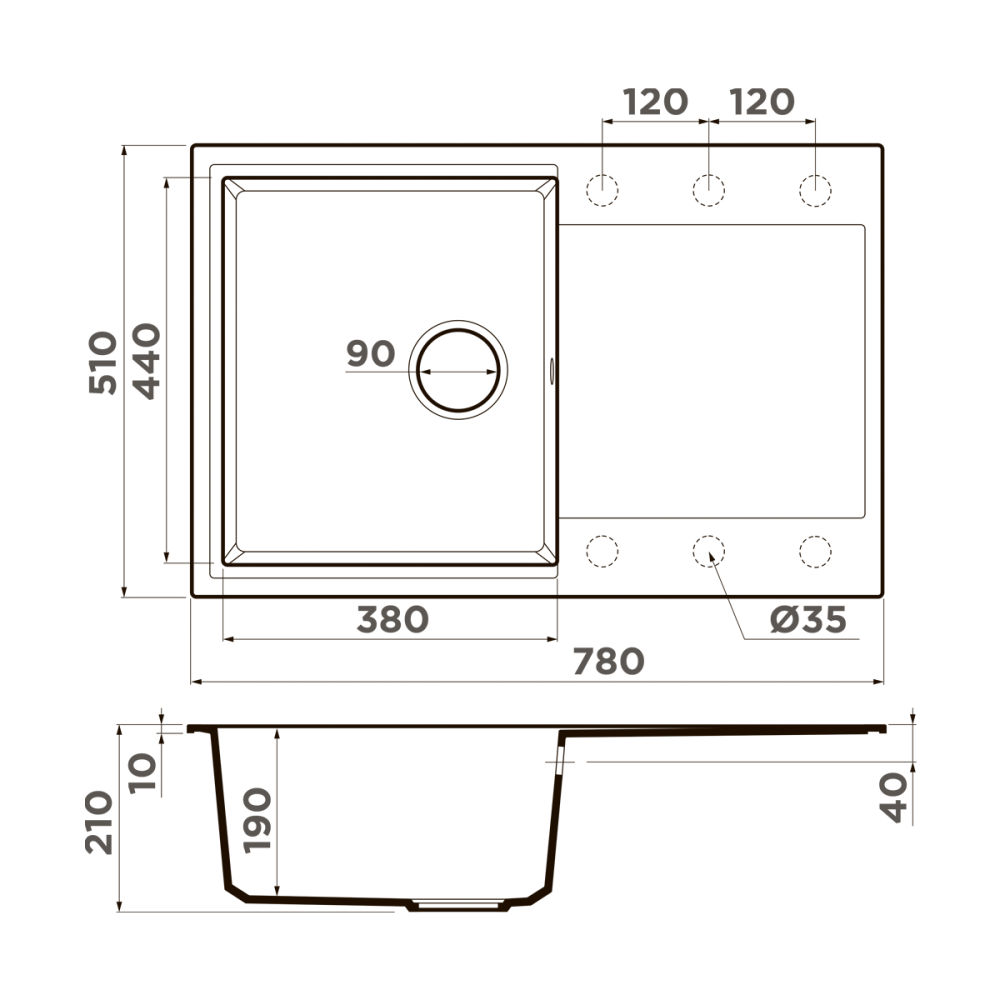 Мойка Omoikiri Daisen 78-BE