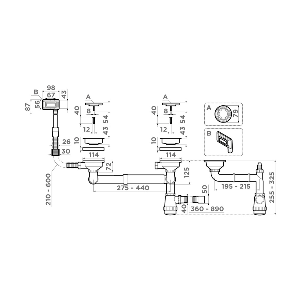 Арматура Omoikiri WK-1,5-UN-IN