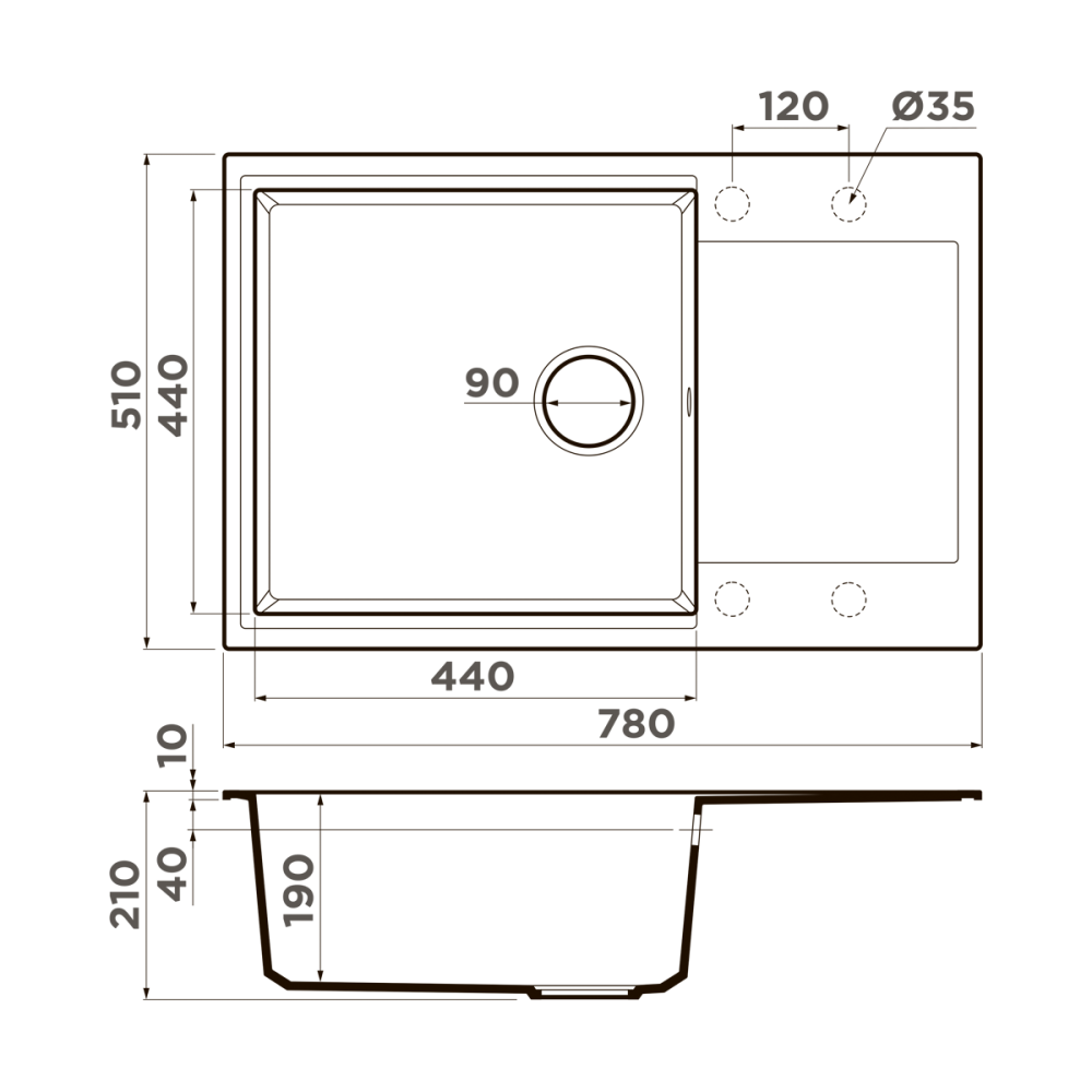 Мойка Omoikiri Daisen 78-LB-GR
