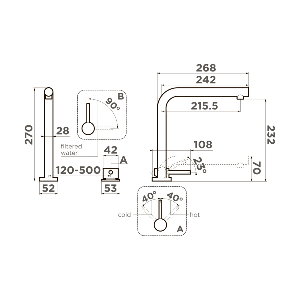 Смеситель Omoikiri Nara 2 Plus-LG
