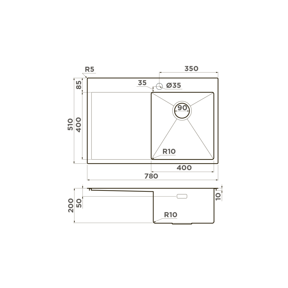 Мойка Omoikiri Akisame 78-R-GM
