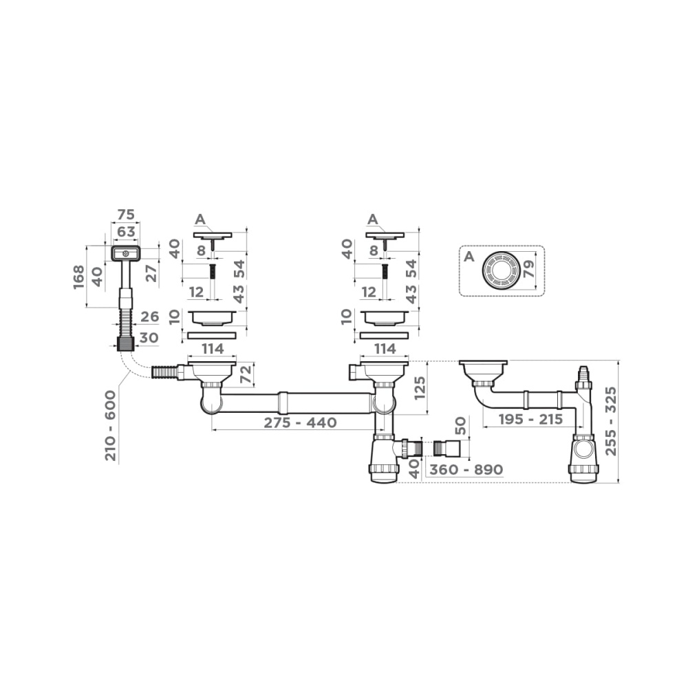 Арматура Omoikiri WK-1,5-S-IN