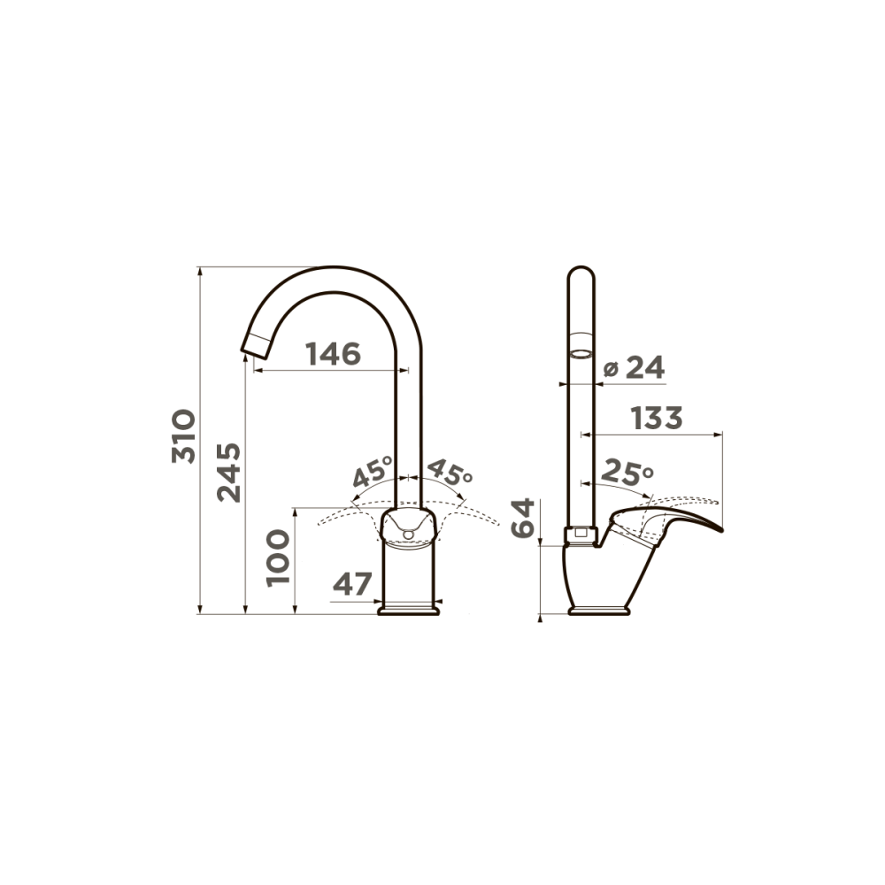 Смеситель Omoikiri Umi-PA