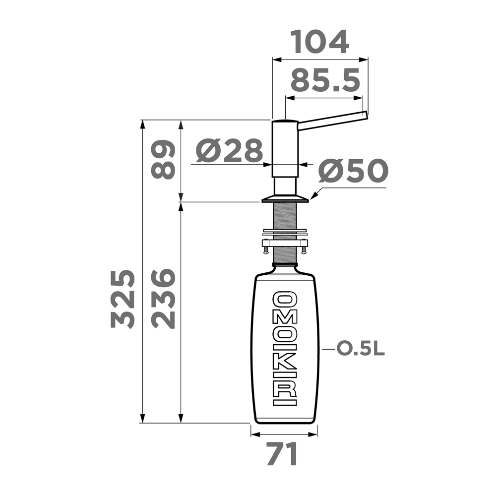 Дозатор Omoikiri OM-02-P-BL