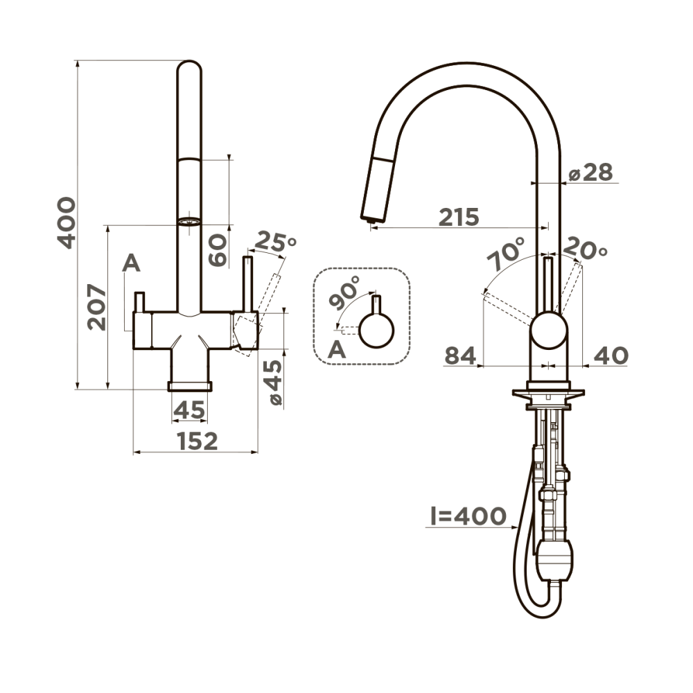 Смеситель Omoikiri Akita-S-TO