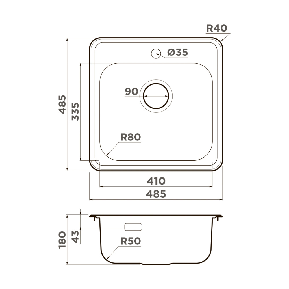 Мойка Omoikiri Notoro 48-SI Matt