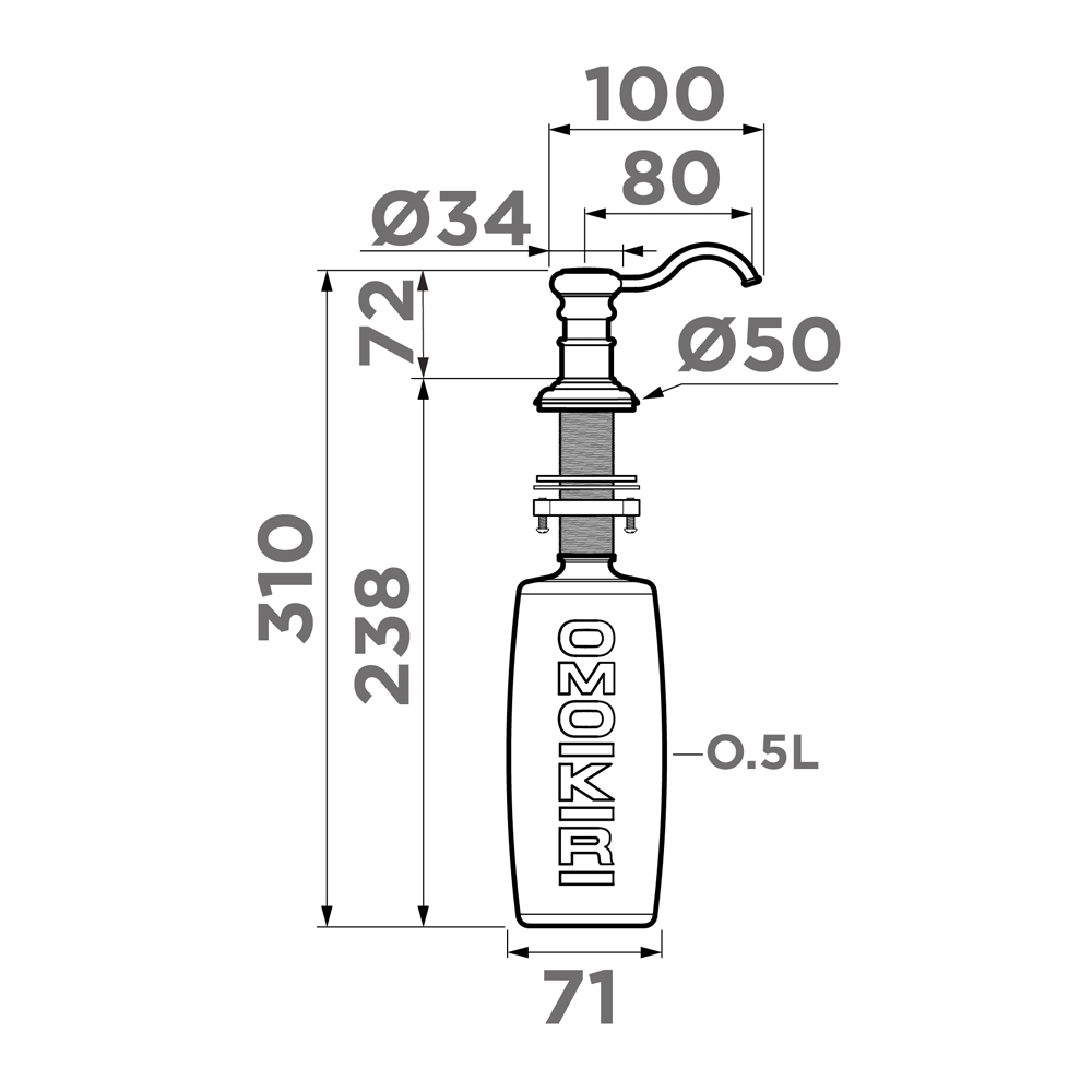 Дозатор Omoikiri OM-01-PL