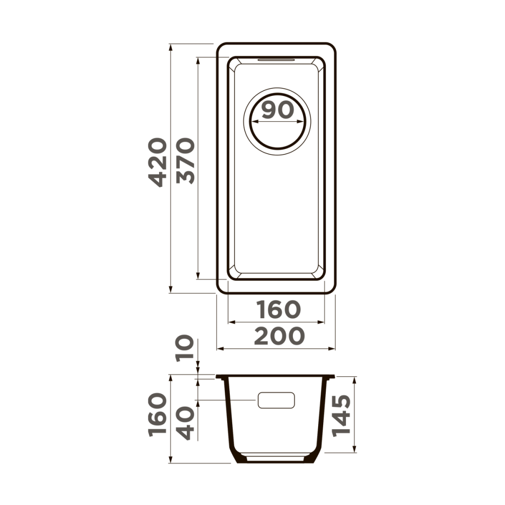 Мойка Omoikiri Kata 20-U-BL