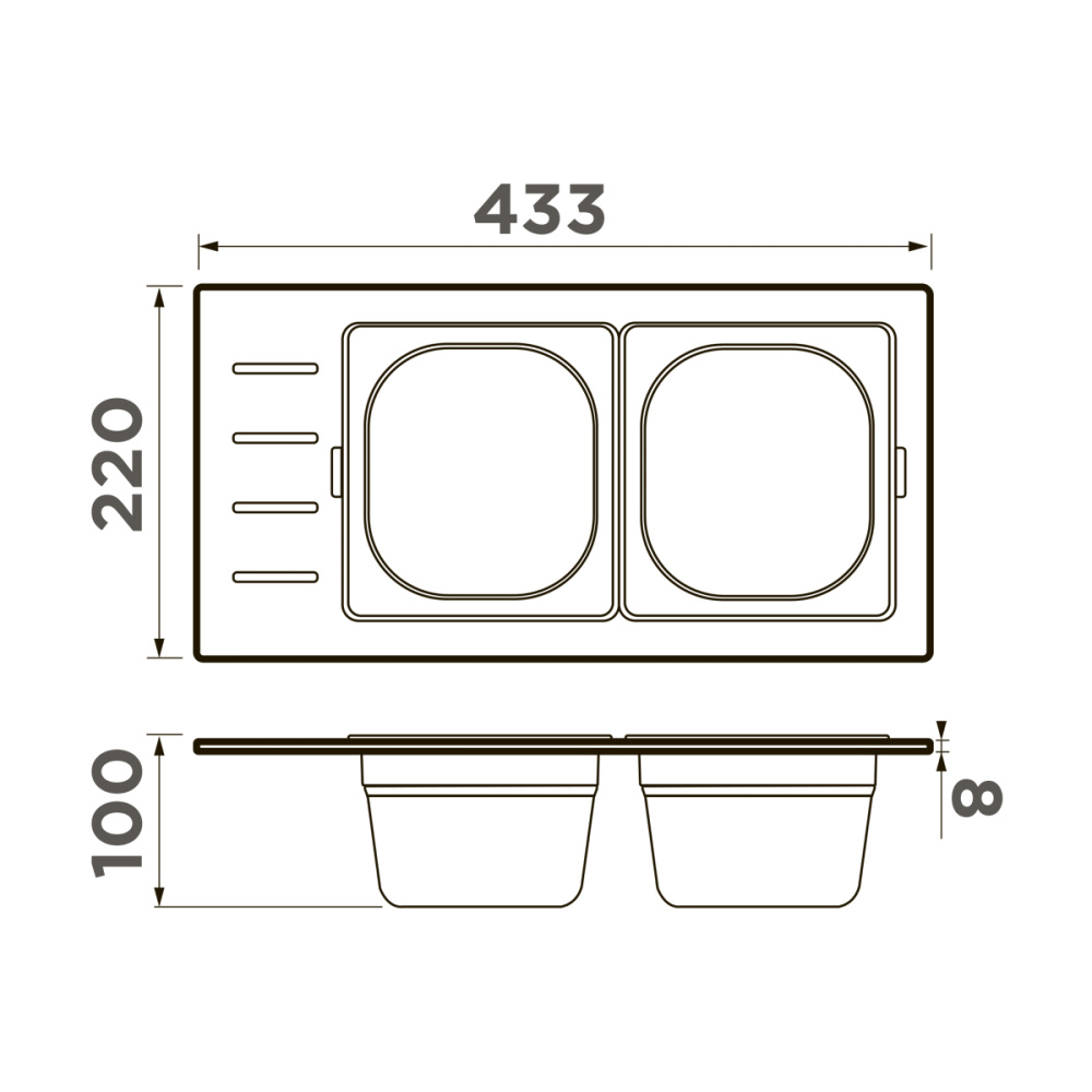 Контейнер Omoikiri DC-02-2-GB