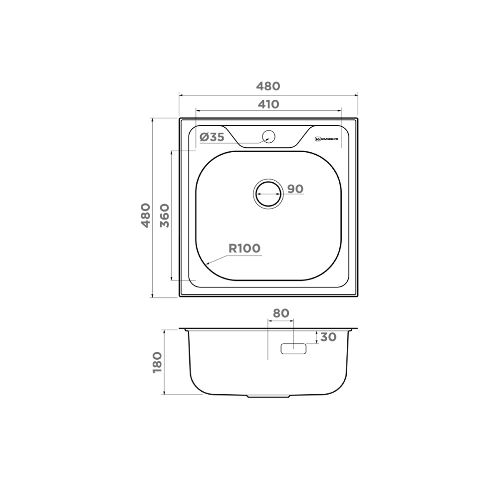 Мойка Omoikiri Saru 48-IN