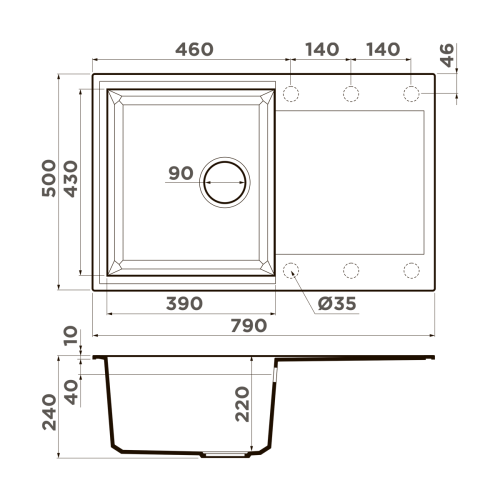Мойка Omoikiri Sakaime 79-WH