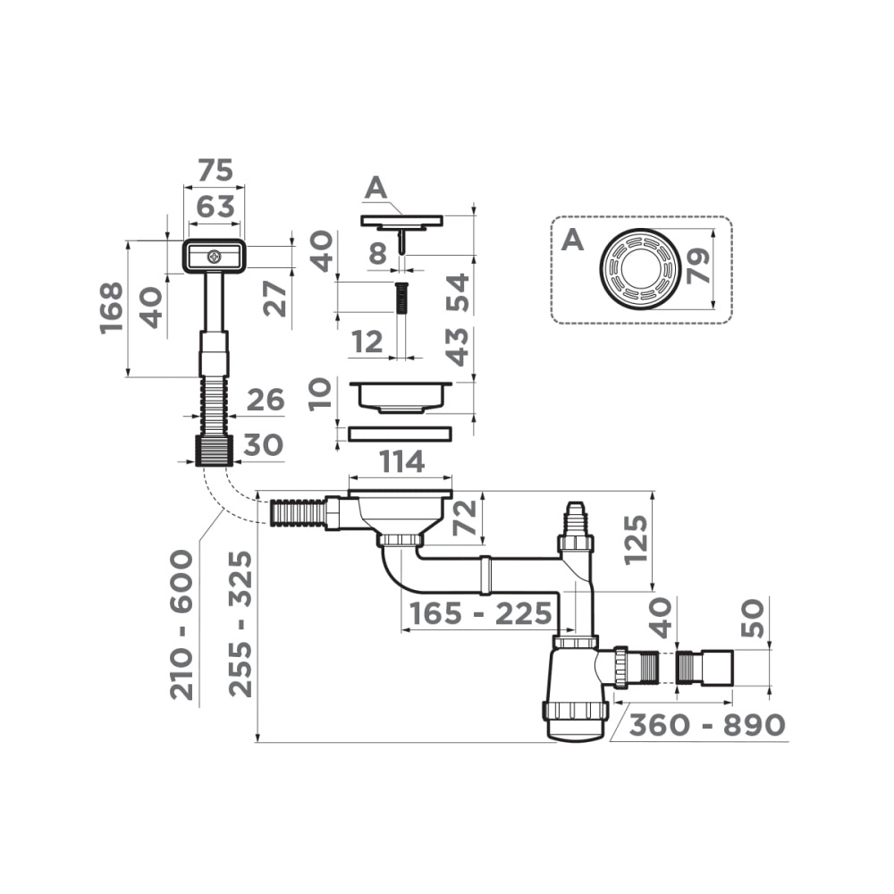 Арматура Omoikiri WK-1-S-AB