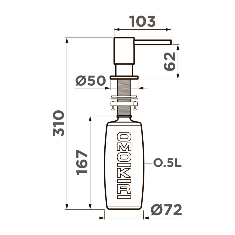 Дозатор Omoikiri OM-08-BN