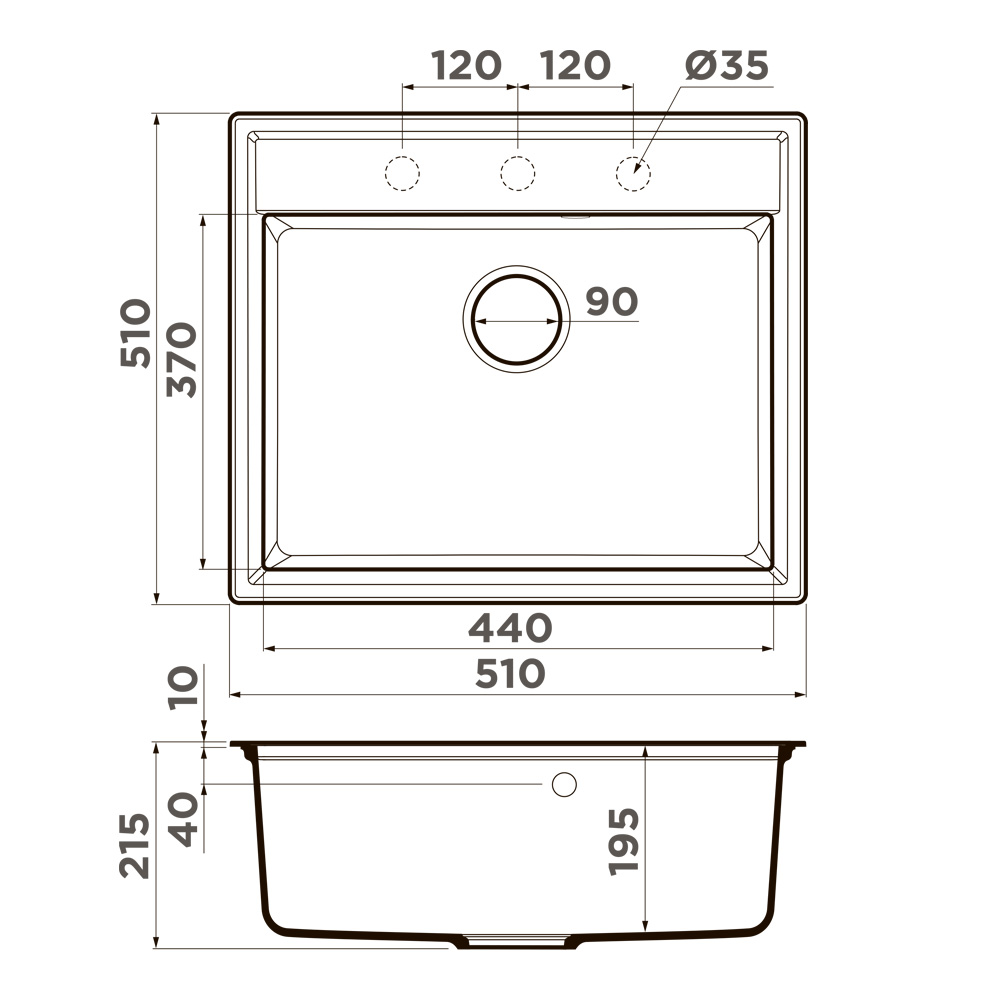 Мойка Omoikiri Daisen 51-WH