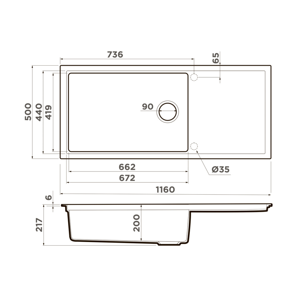 Мойка Omoikiri Sintesi 116-GR