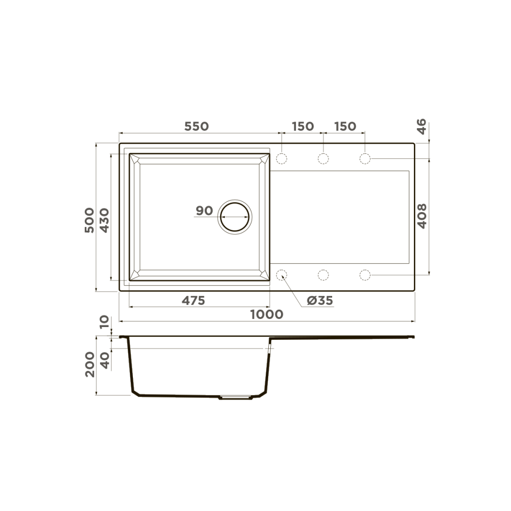 Мойка Omoikiri Sakaime 100-BE