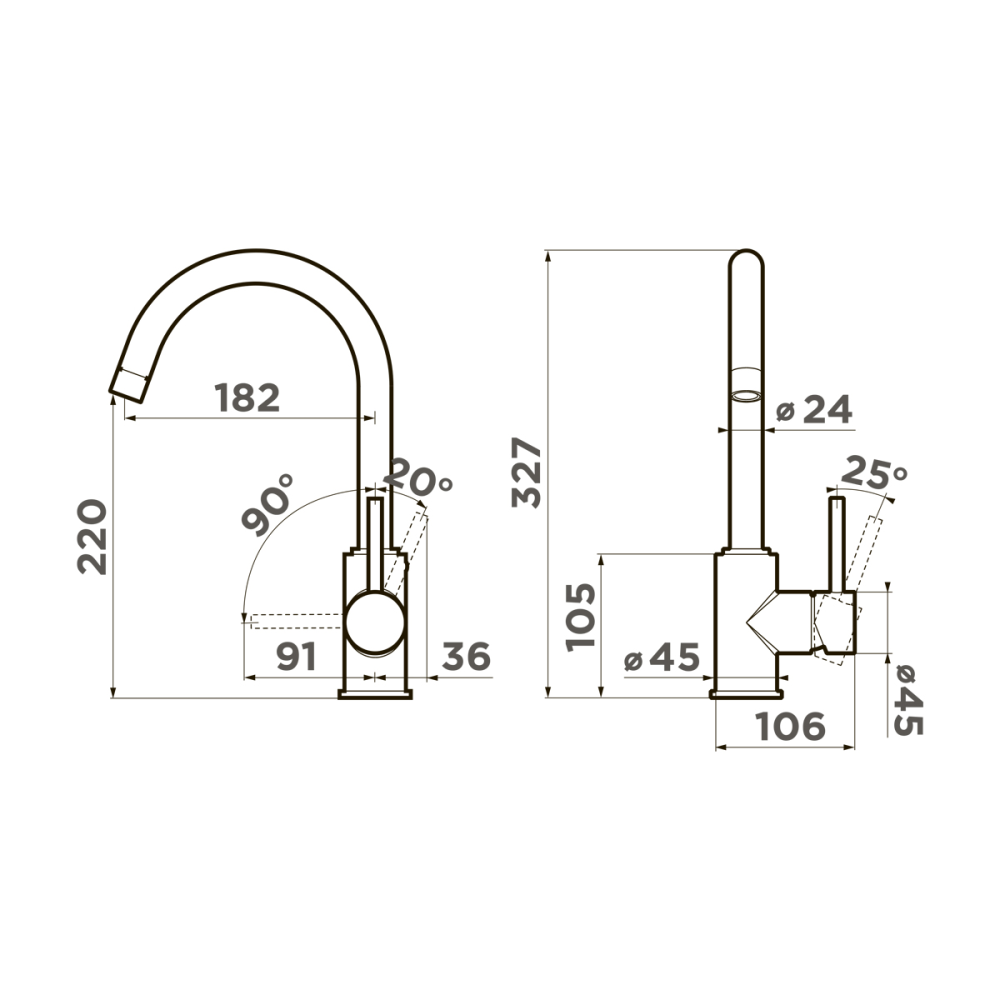 Смеситель Omoikiri Shinagawa-P-GR