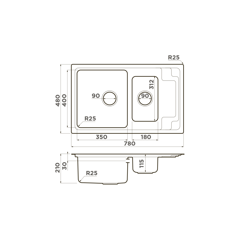 Мойка Omoikiri Mizu 78-2-IN