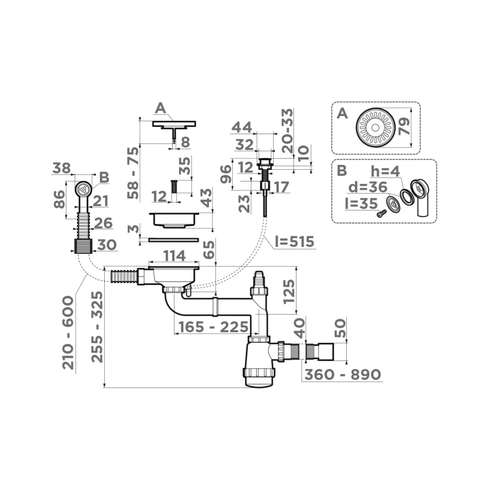 Арматура Omoikiri WK-1CL-R-A-AB022