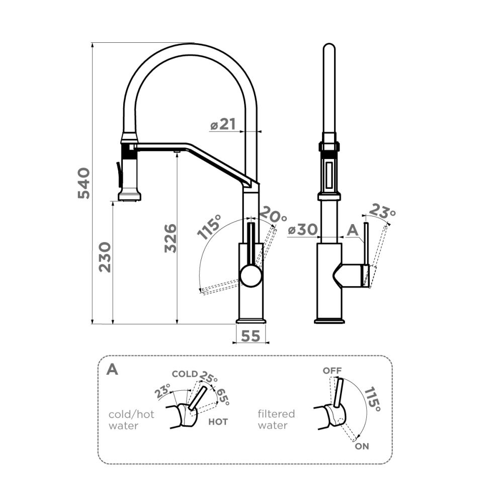 Смеситель Omoikiri Makkari 2 Plus-SB-LG-BL