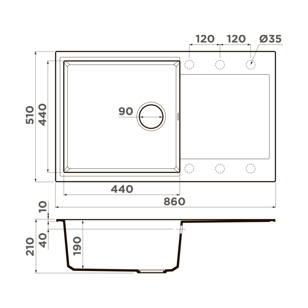Мойка Omoikiri Daisen 86-BE